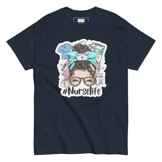 NurseLife T-Shirt | Graphic Nurses Tee - Navy - T-Shirts Online