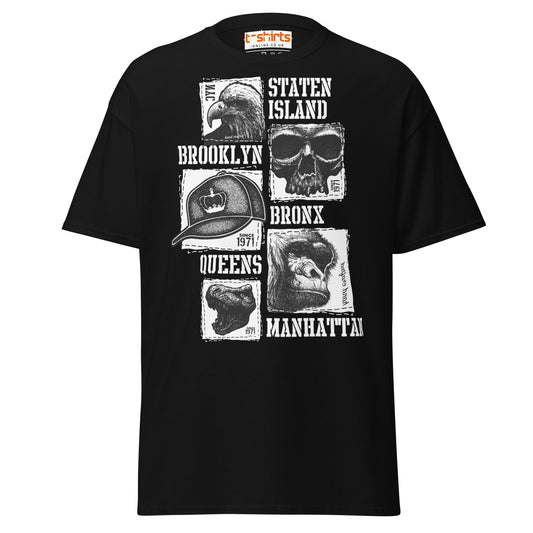 NYC Boroughs Graphic T-Shirt - Black - T-Shirts Online