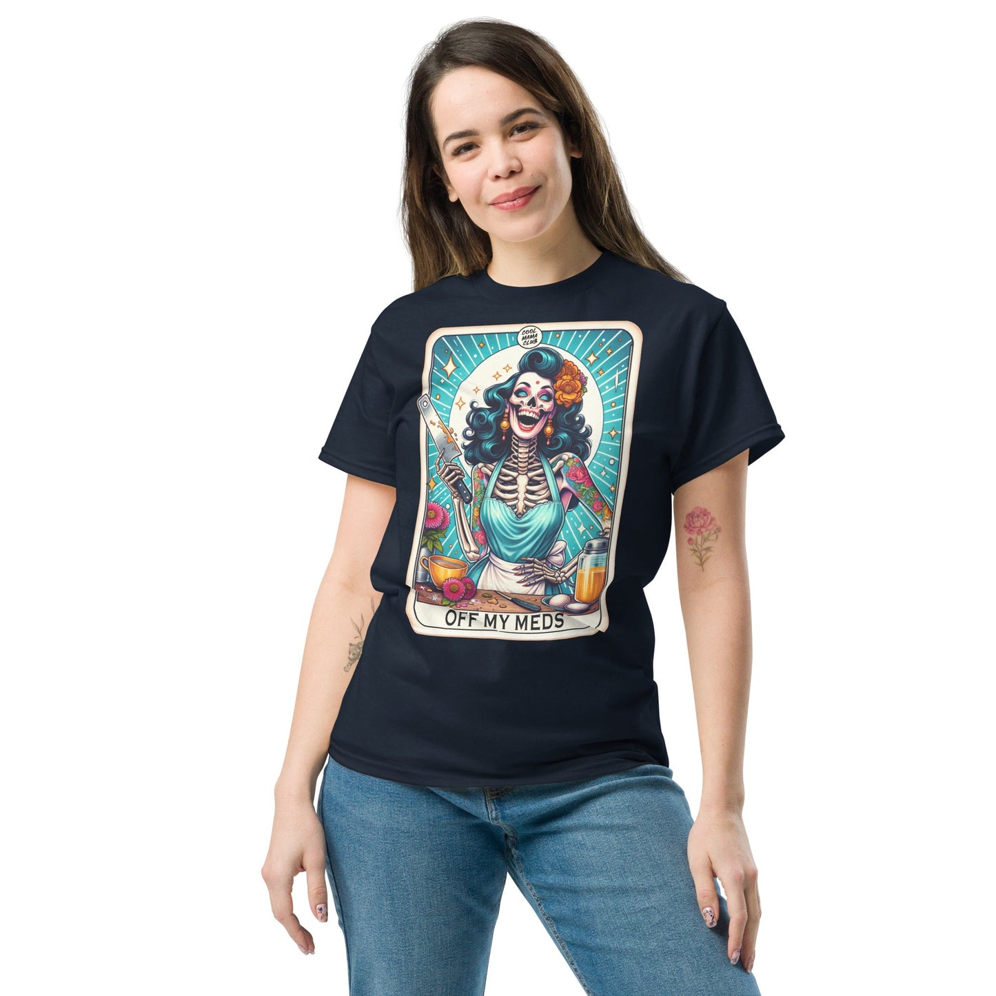 'Off My Meds' Tarot | Tarot Card T-Shirt - Black - T-Shirts Online