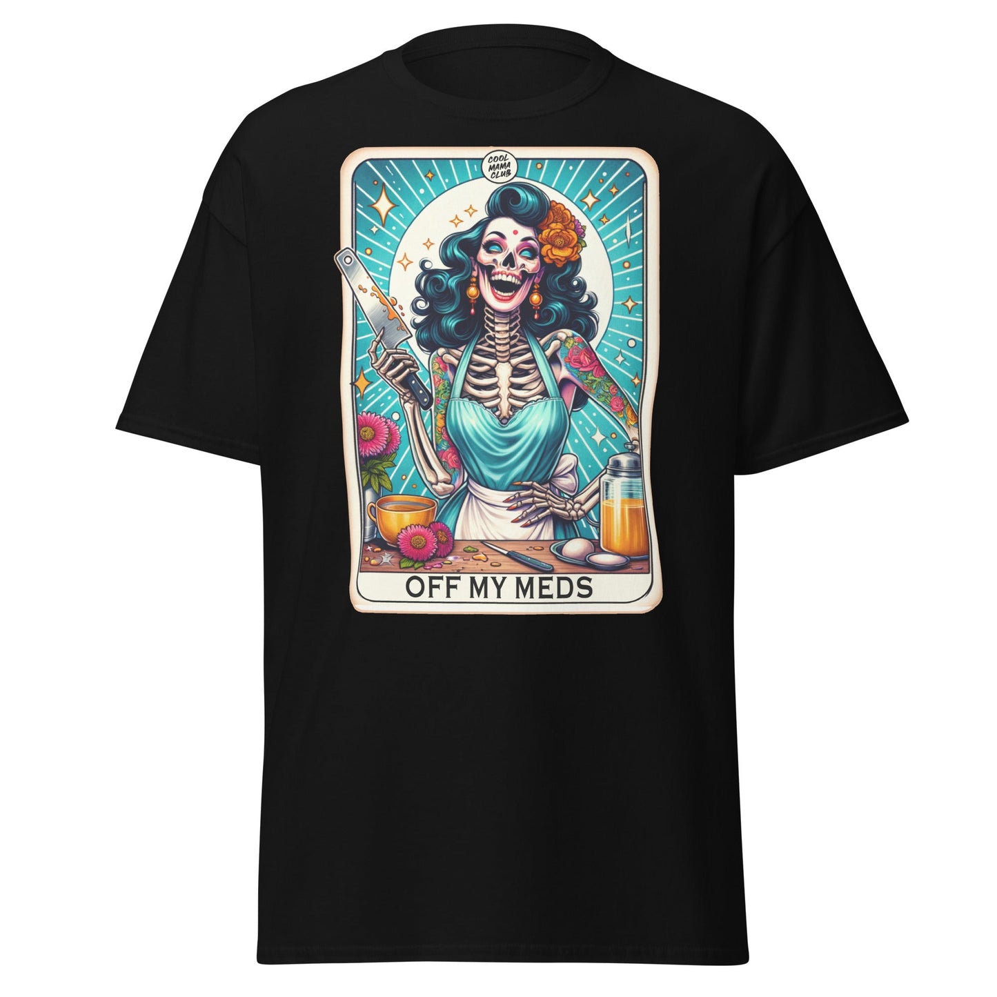 'Off My Meds' Tarot | Tarot Card T-Shirt - Black - T-Shirts Online