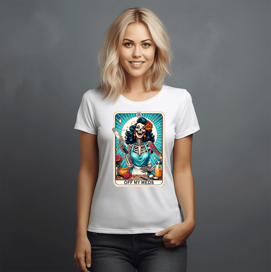 'Off My Meds' Tarot | Tarot Card T-Shirt - Black - T-Shirts Online