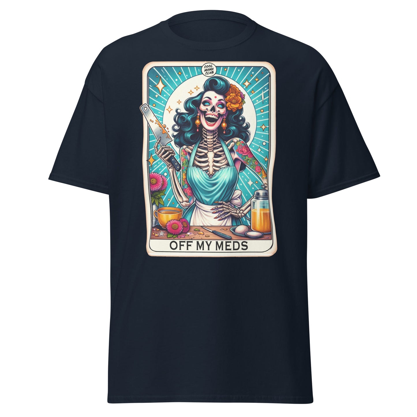'Off My Meds' Tarot | Tarot Card T-Shirt - Navy - T-Shirts Online
