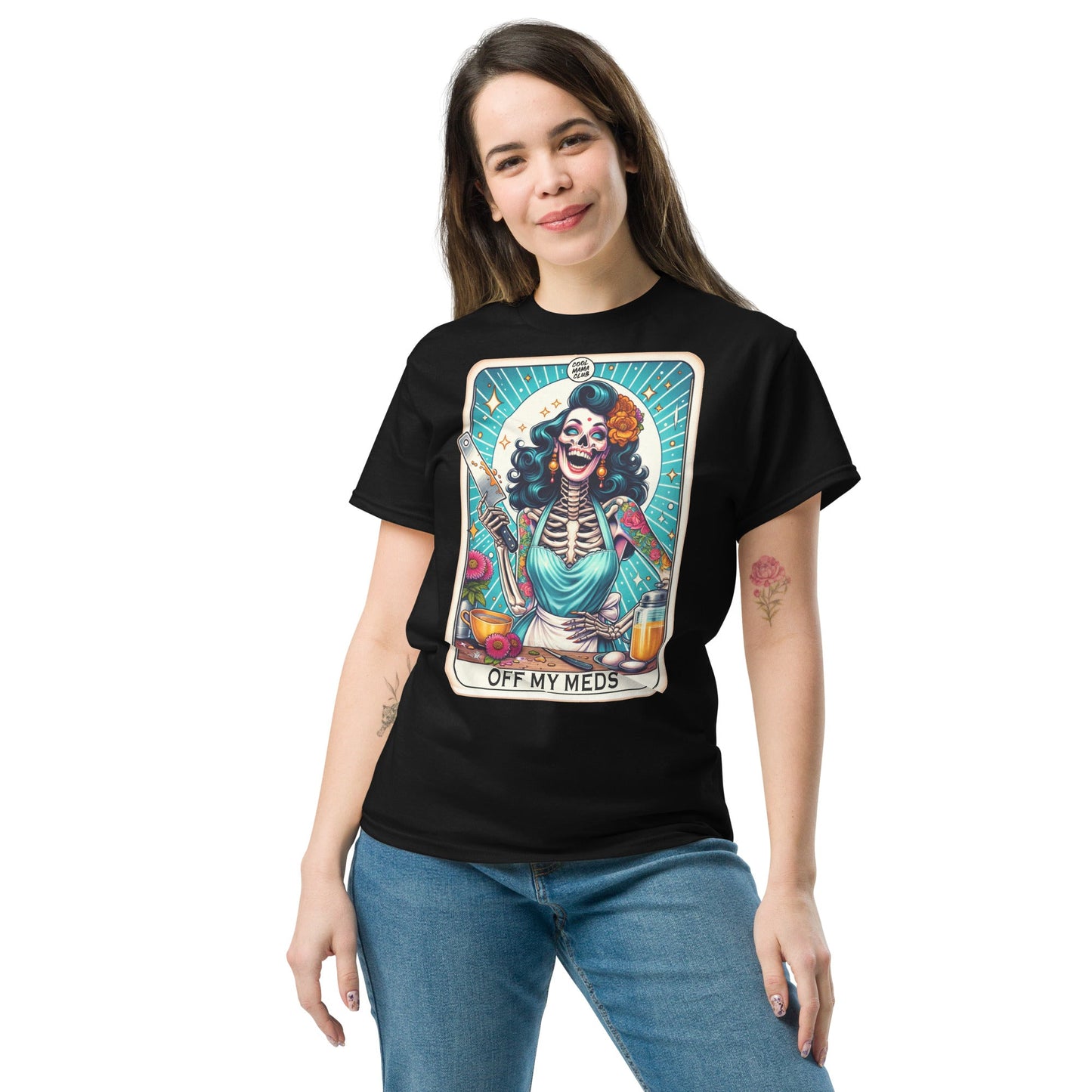 'Off My Meds' Tarot | Tarot Card T-Shirt - Black - T-Shirts Online