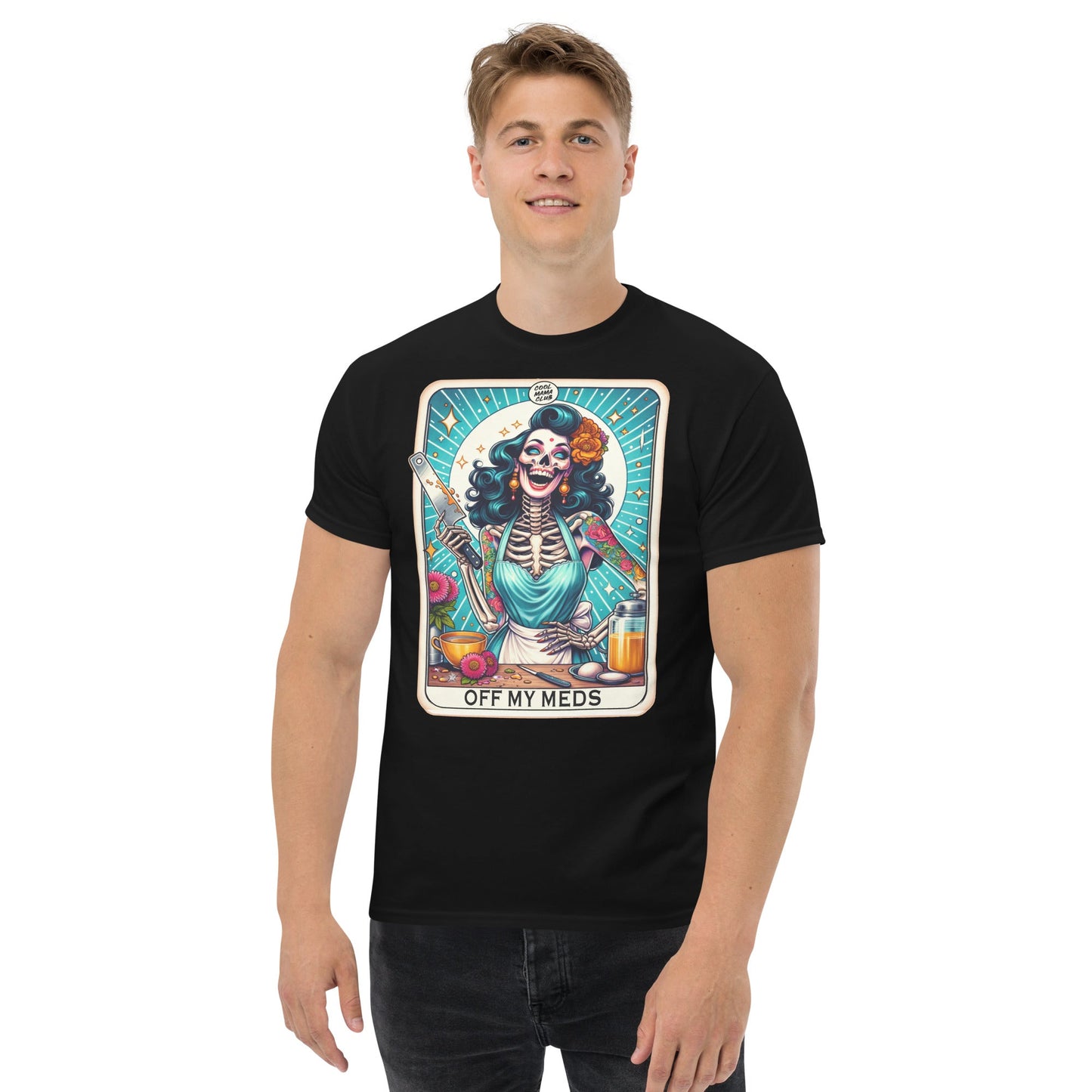 'Off My Meds' Tarot | Tarot Card T-Shirt - Black - T-Shirts Online