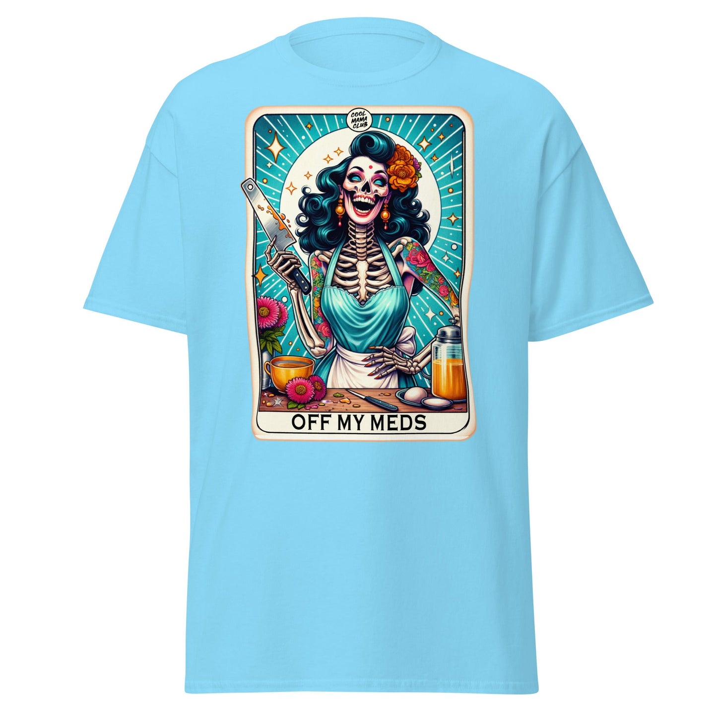 'Off My Meds' Tarot | Tarot Card T-Shirt - Sky - T-Shirts Online