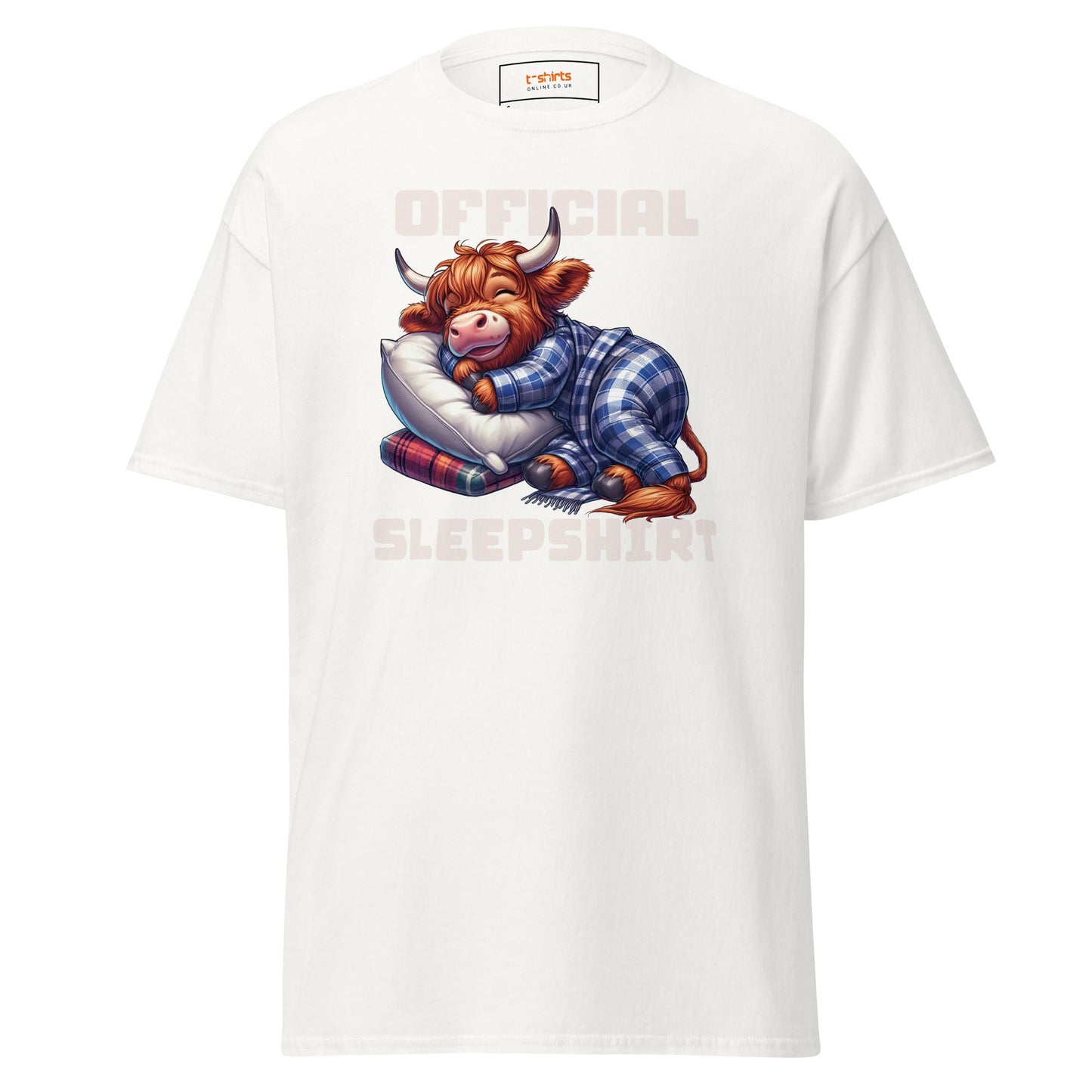 Official Sleepshirt | Highland Cow T-Shirt - White - T-Shirts Online