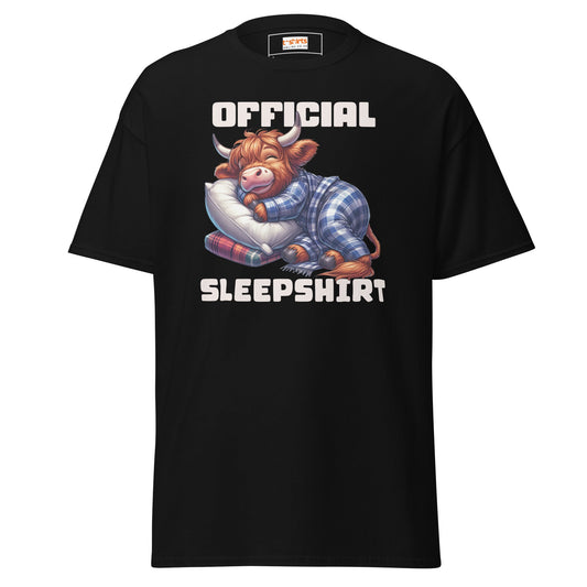Official Sleepshirt | Highland Cow T-Shirt - Black - T-Shirts Online