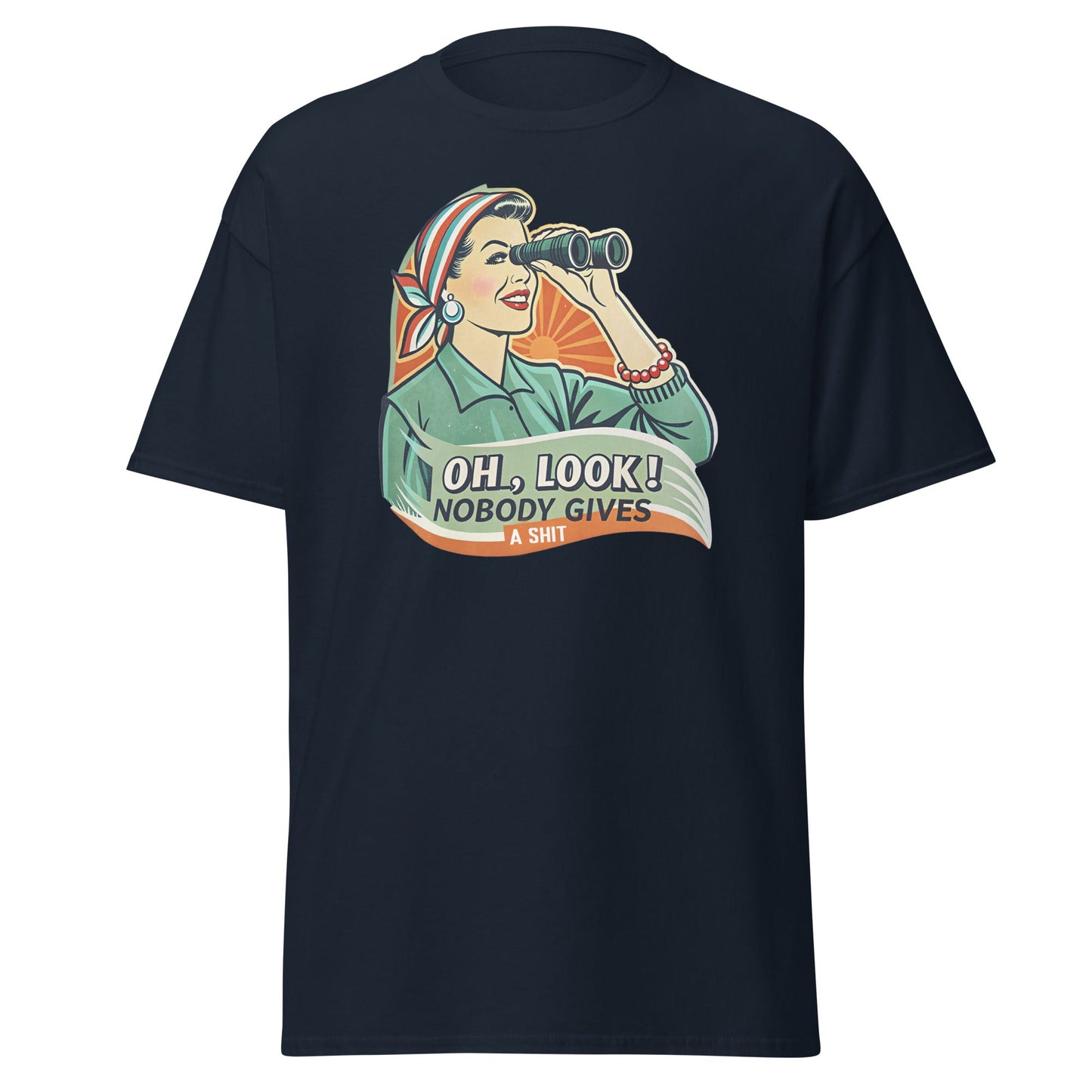 Oh Look | Funny Retro T-Shirt - Navy - T-Shirts Online