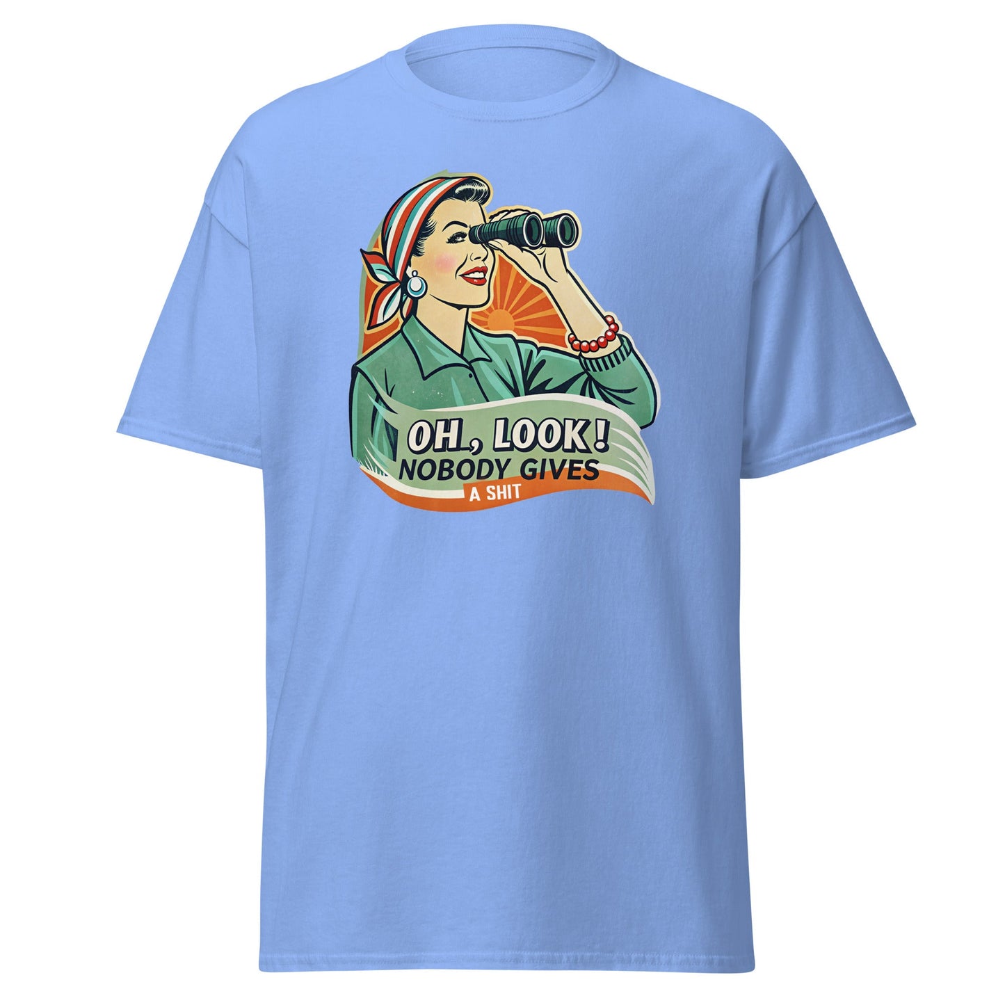 Oh Look | Funny Retro T-Shirt - Carolina Blue - T-Shirts Online
