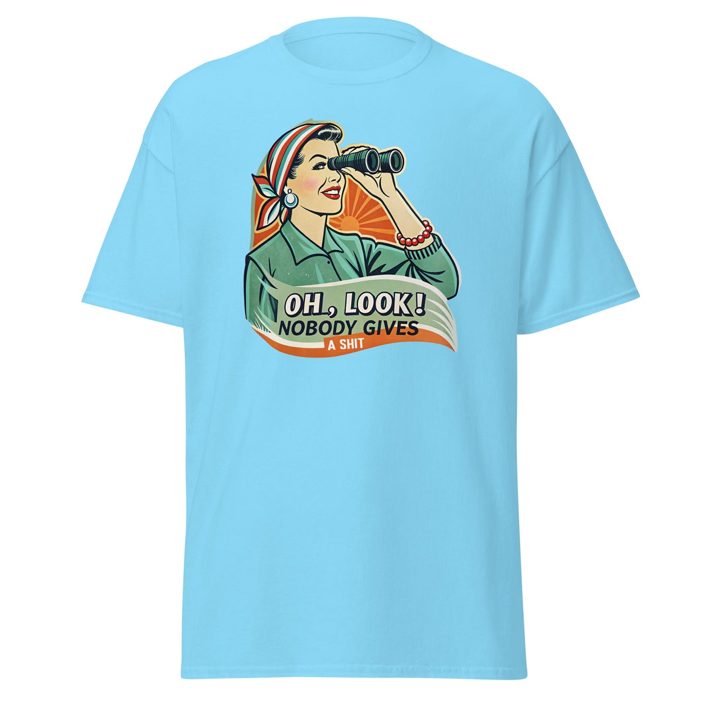 Oh Look | Funny Retro T-Shirt - Sky - T-Shirts Online