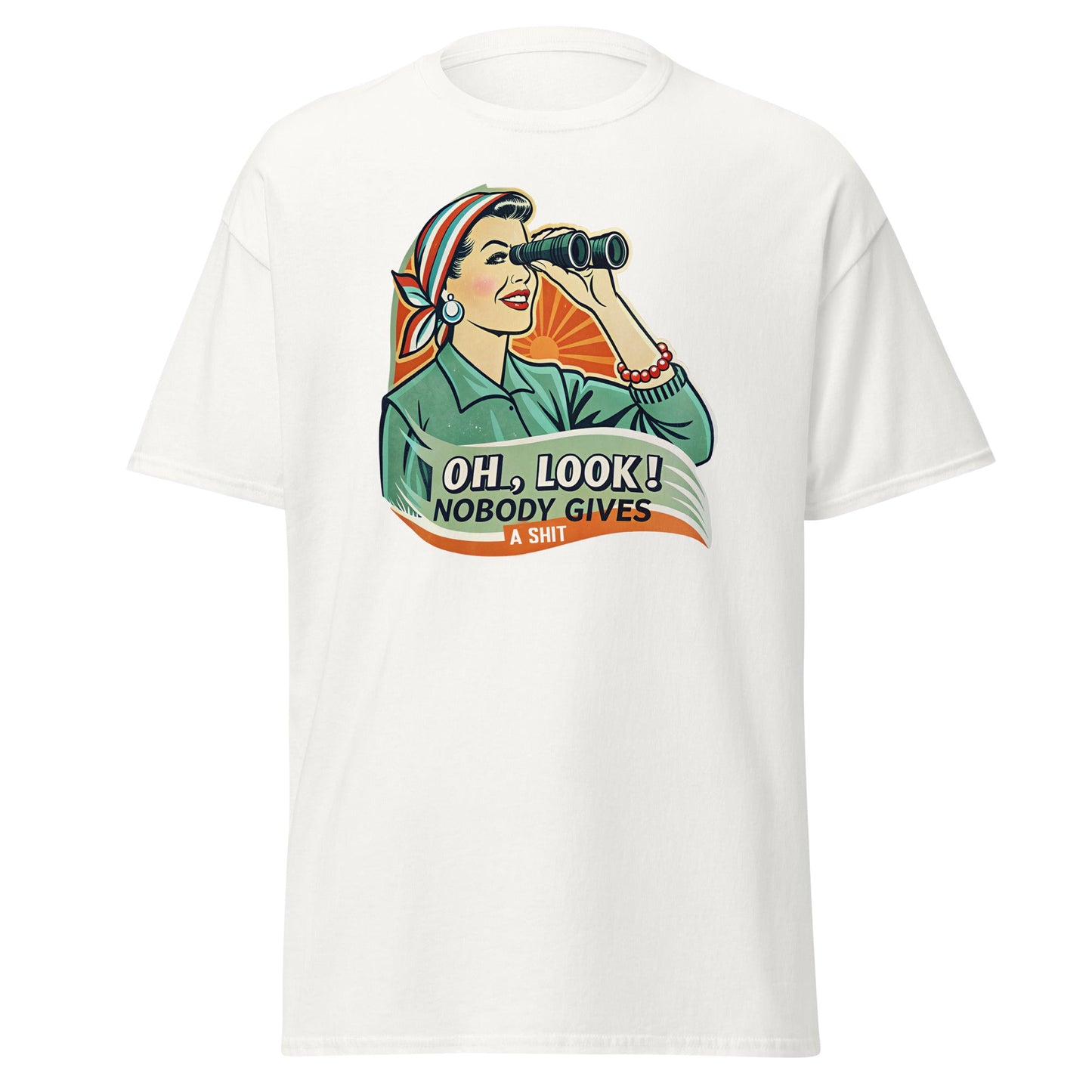 Oh Look | Funny Retro T-Shirt - White - T-Shirts Online
