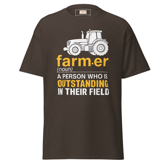 Outstanding Farmer | Farmer T-Shirt - Dark Chocolate - T-Shirts Online
