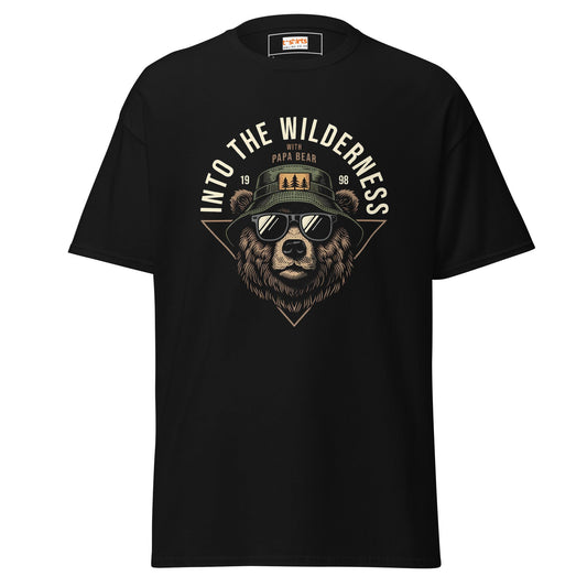Papa Bear | Camping Graphic T-Shirt - Black - T-Shirts Online