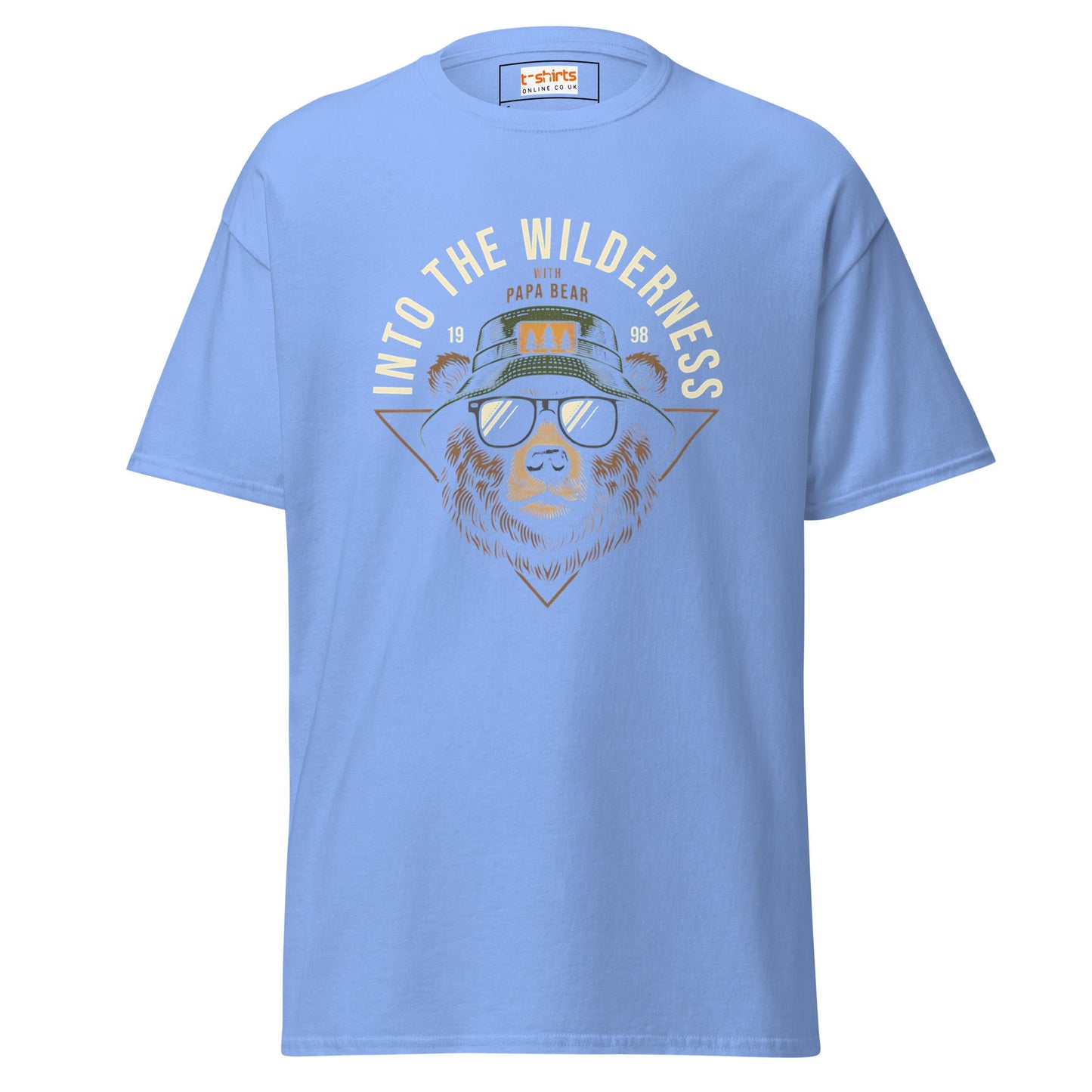 Papa Bear | Camping Graphic T-Shirt - Carolina Blue - T-Shirts Online