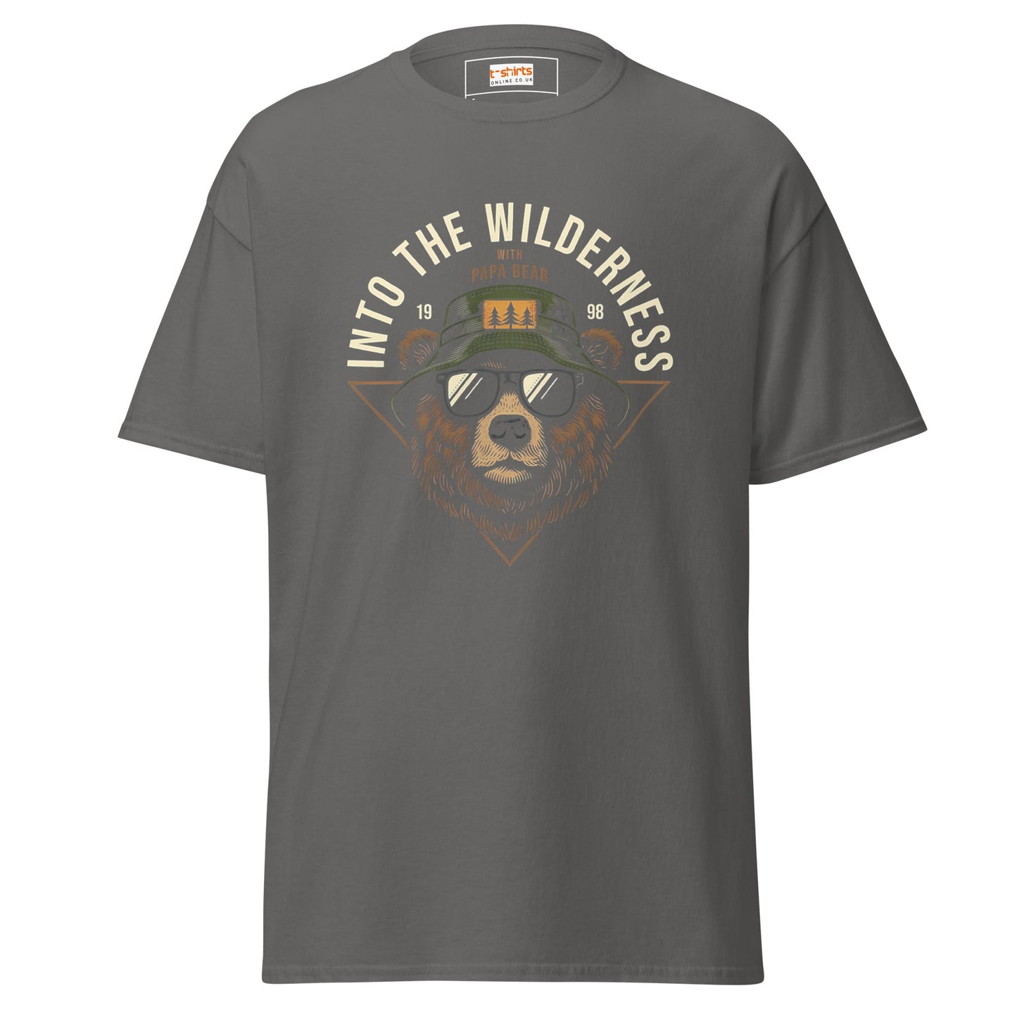 Papa Bear | Camping Graphic T-Shirt - Charcoal - T-Shirts Online