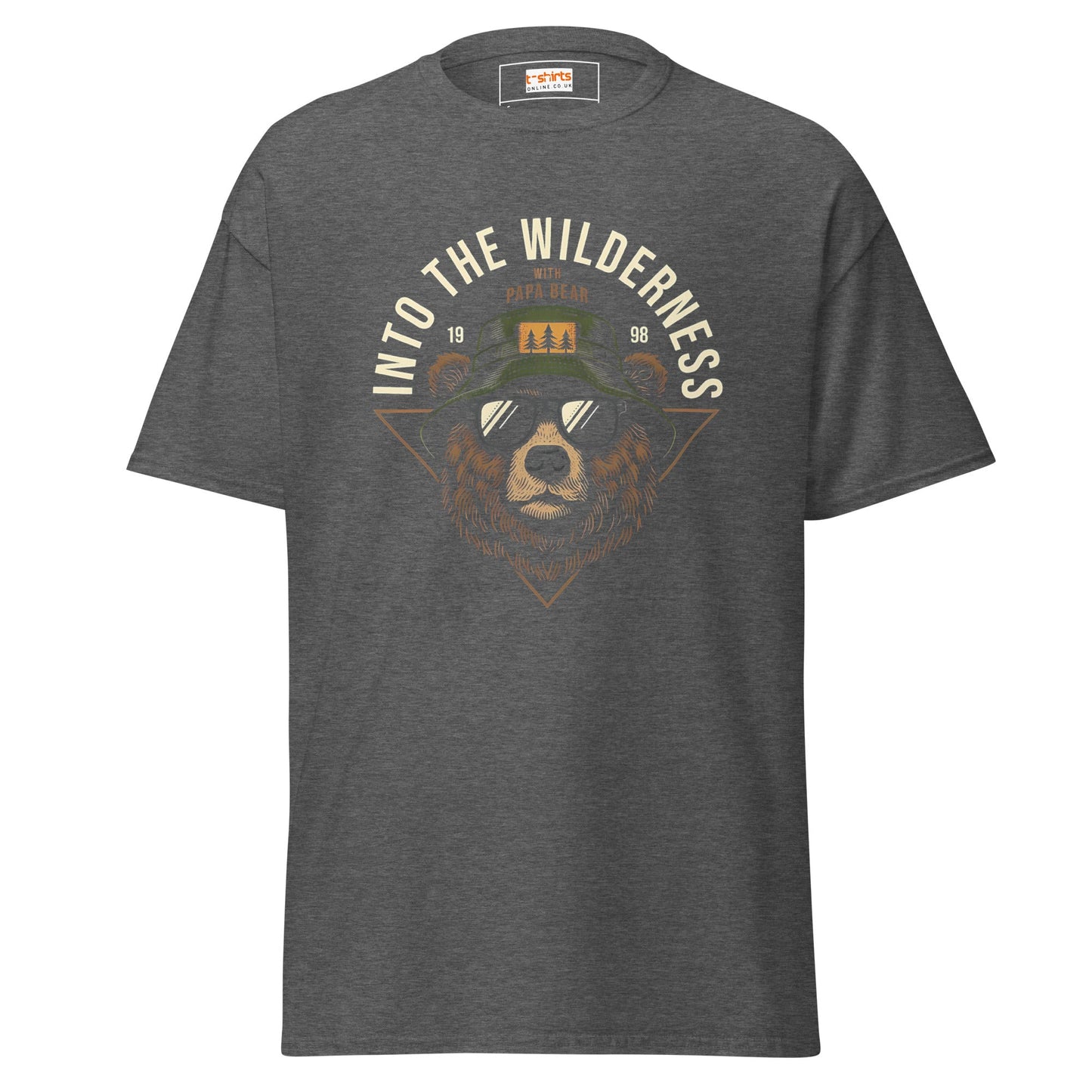 Papa Bear | Camping Graphic T-Shirt - Dark Heather - T-Shirts Online