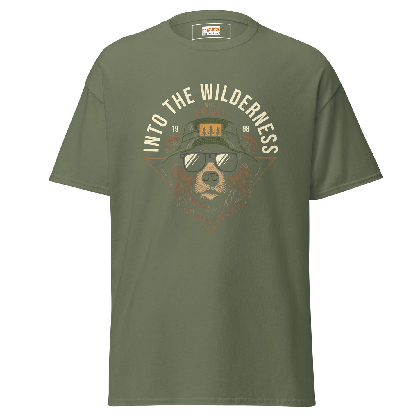 Papa Bear | Camping Graphic T-Shirt - Military Green - T-Shirts Online