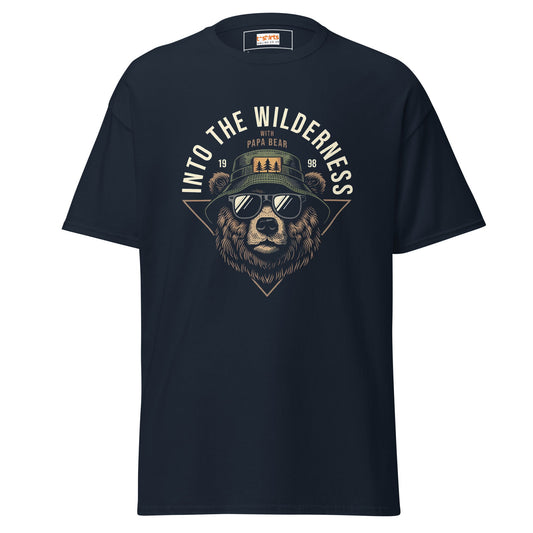 Papa Bear | Camping Graphic T-Shirt - Navy - T-Shirts Online