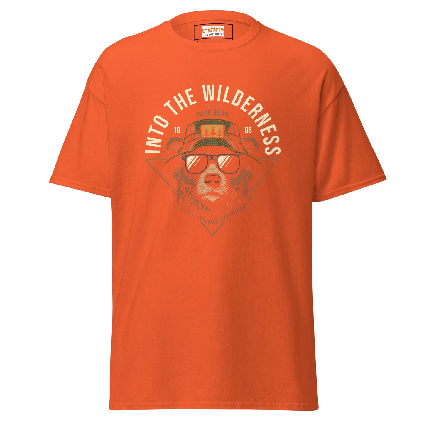 Papa Bear | Camping Graphic T-Shirt - Orange - T-Shirts Online