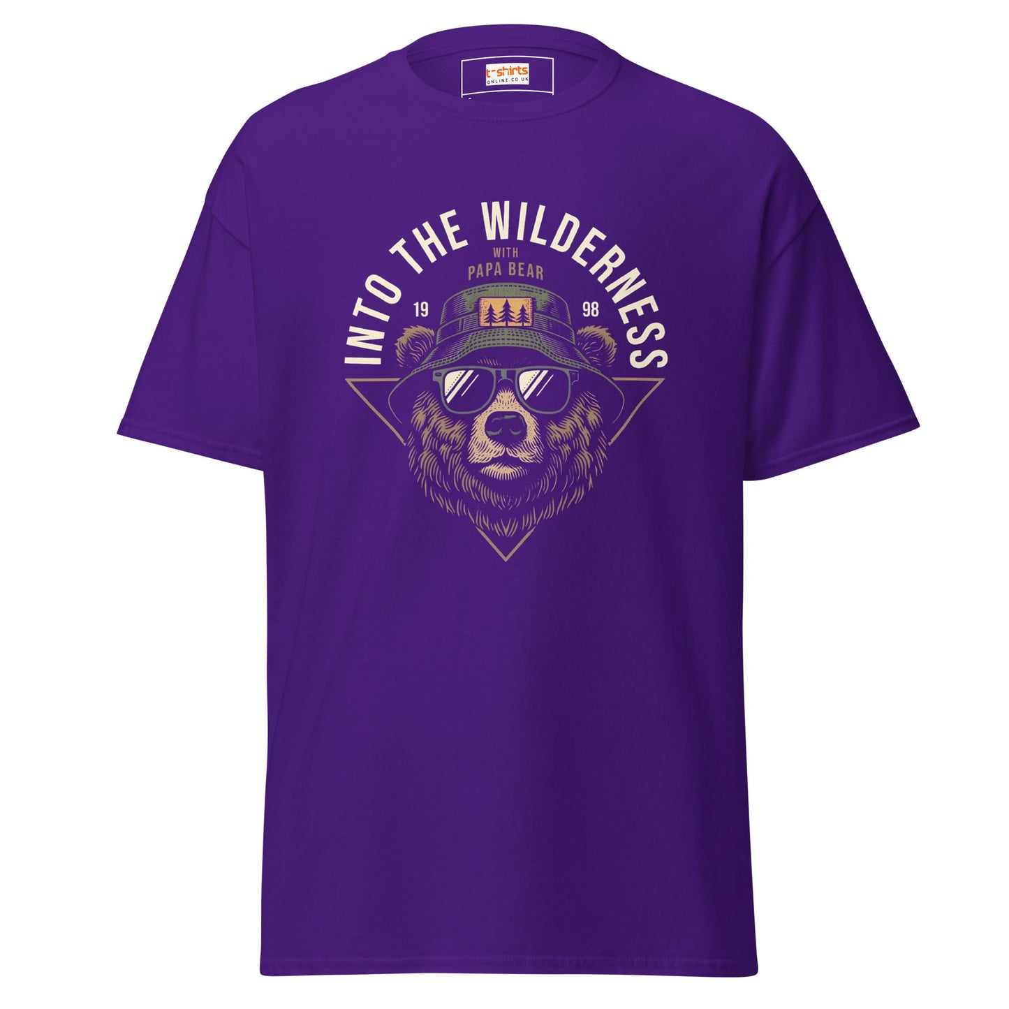 Papa Bear | Camping Graphic T-Shirt - Purple - T-Shirts Online