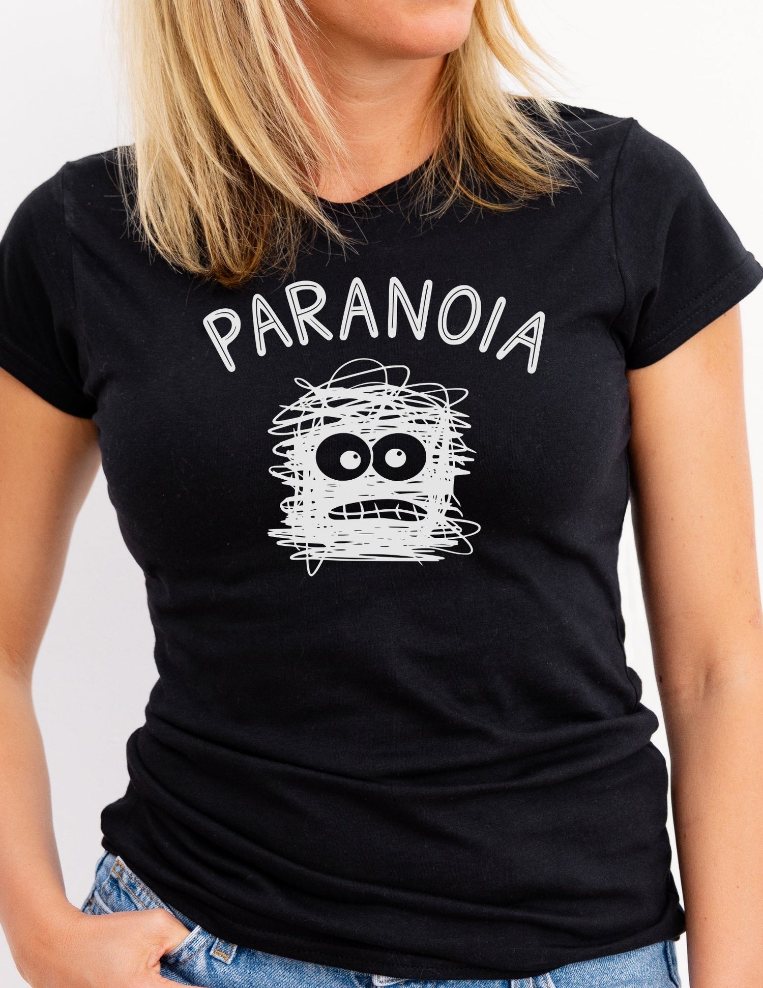 Paranoia T-Shirt | Semi Fitted Women's Soft T-Shirt - Black - T-Shirts Online