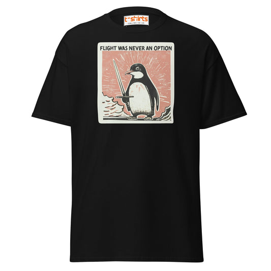 Penguin Sword T-Shirt – Flight Was Never an Option - Black - T-Shirts Online