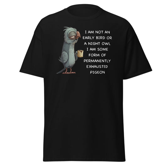 Permanently Exhausted Pigeon T-Shirt - Black - T-Shirts Online