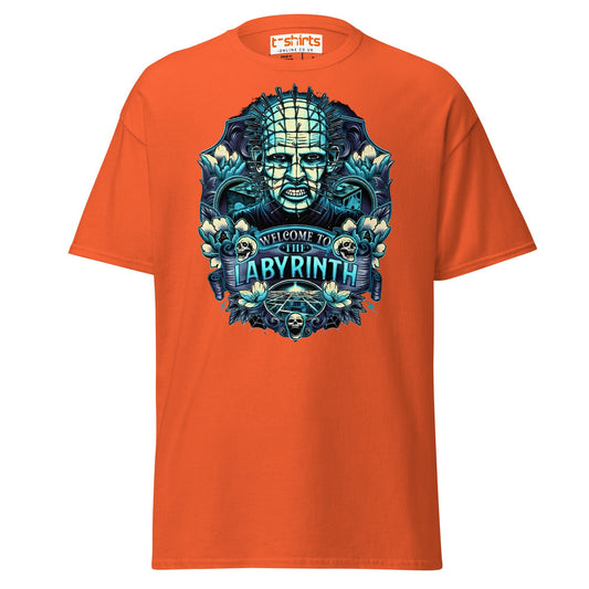 Pinhead T-Shirt | Welcome to the Labyrinth Horror Tee - Orange - T-Shirts Online