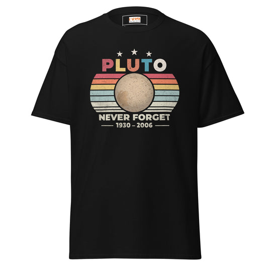 Pluto Never Forget T-Shirt | Graphic Space Tee - Black - T-Shirts Online