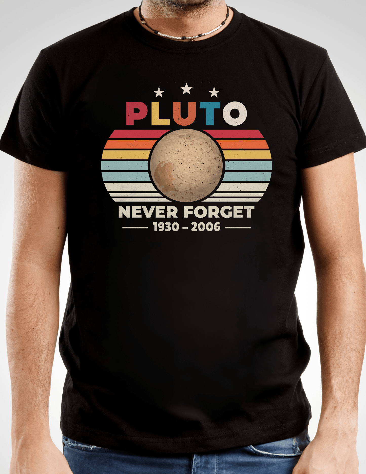 Pluto Never Forget T-Shirt | Graphic Space Tee - Maroon - T-Shirts Online