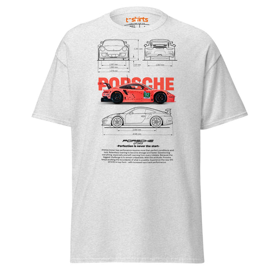 Porsche 911 GT3 RS T-Shirt | Racing Car Tee - Ash - T-Shirts Online