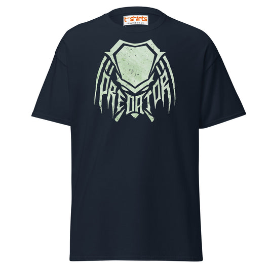 Predator Mask Tribal Style T-Shirt - Navy - T-Shirts Online