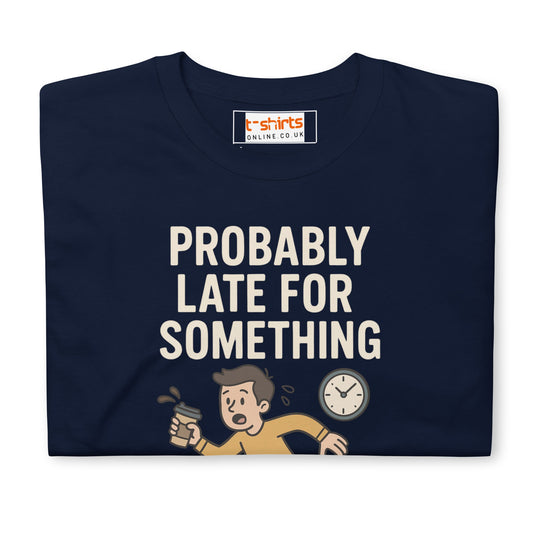 Probably Late for Something T-Shirt - Black - T-Shirts Online