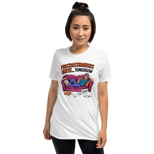 Procrastinators Unite T-Shirt - White - T-Shirts Online