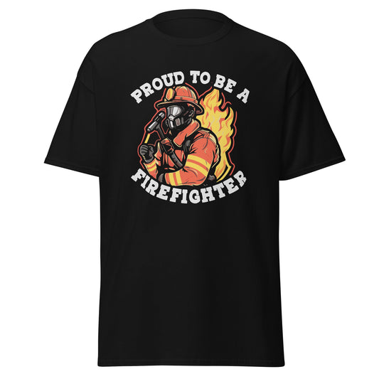 Proud Firefighter | Firefighter T-Shirt - Black - T-Shirts Online