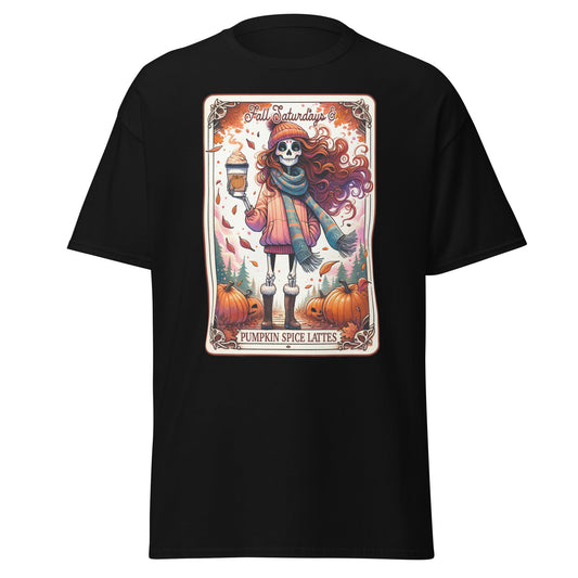 'Pumpkin Spice Lattes' Tarot | Tarot Card T-Shirt - Black - T-Shirts Online