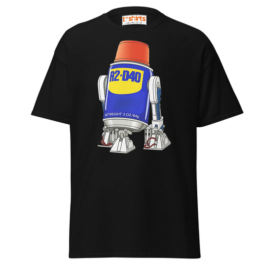 R2 - D40 WD - 40 Droid Parody T-Shirt - Black - T-Shirts Online