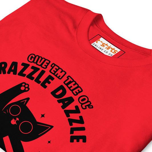 Razzle Dazzle T-Shirt | Fun Adult Cat Tee - Sand - T-Shirts Online