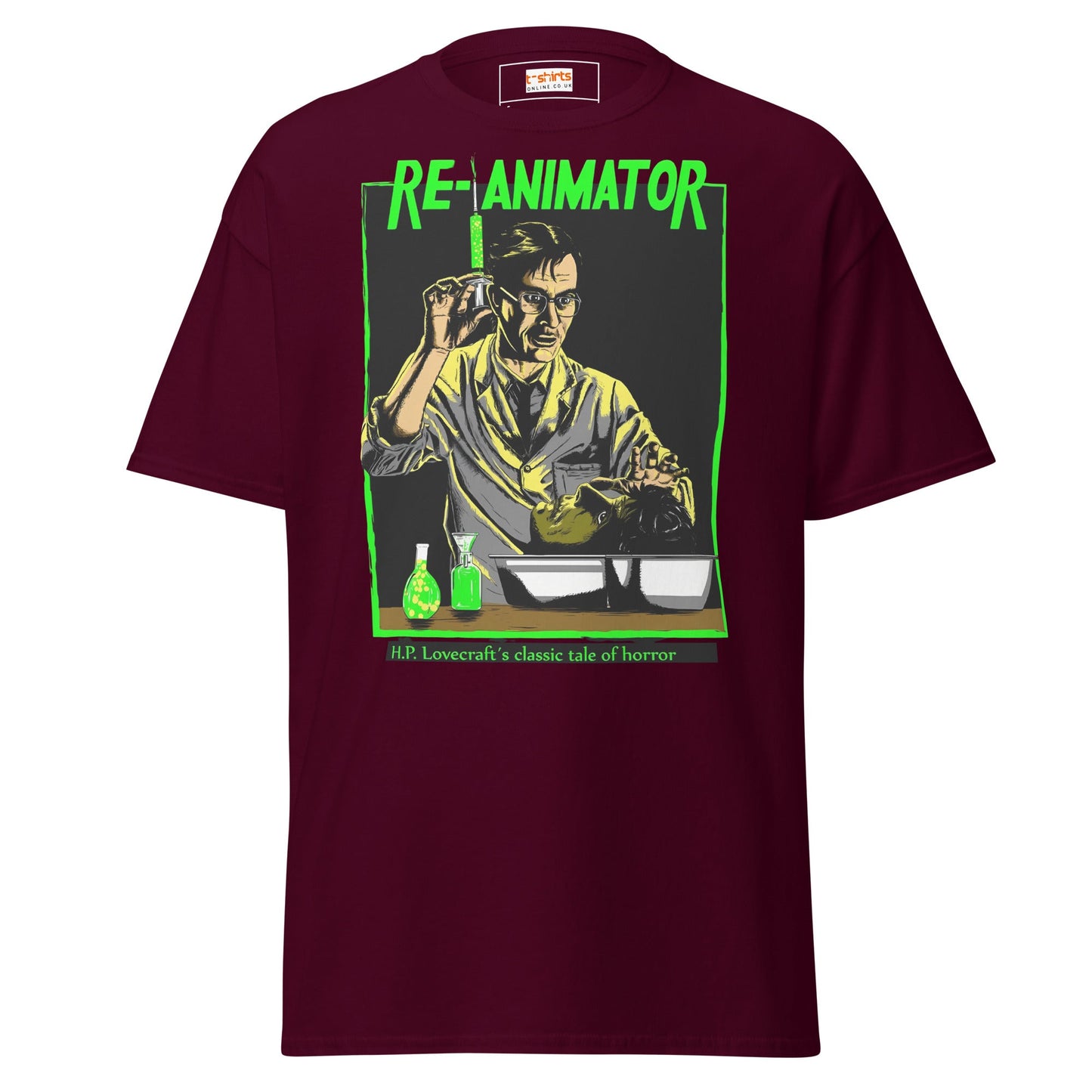 Re - Animator T-Shirt | Movie T-Shirt - Maroon - T-Shirts Online