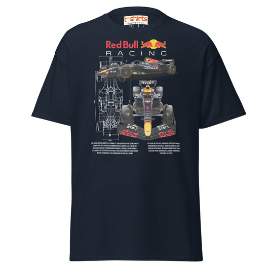 Red Bull Racing F1 Car Blueprint T-Shirt - Navy - T-Shirts Online