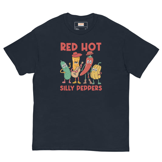 Red Hot Silly Peppers T-Shirt | Music Mashup Tee - Navy - T-Shirts Online