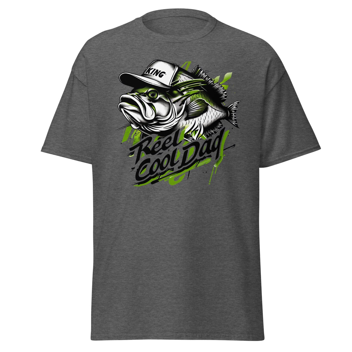 Reel Cool Dad | Fishing T-Shirt - Dark Heather - T-Shirts Online