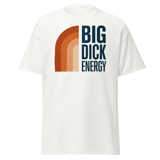 Retro Big Dick Energy T-Shirt | Funny 70s Style Graphic Tee - White - T-Shirts Online