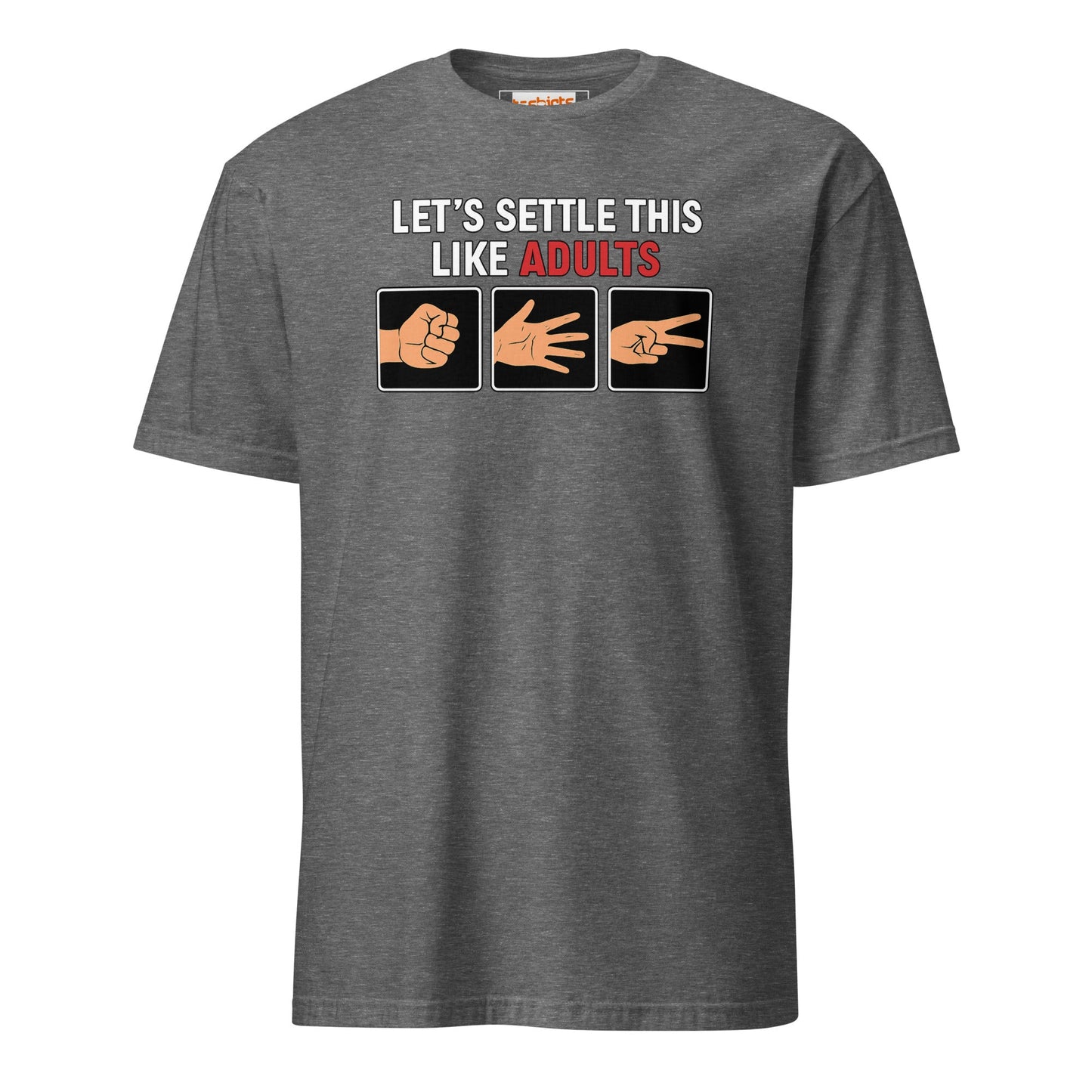 Rock Paper Scissors T-Shirt | Funny Graphic Tee - Graphite Heather - T-Shirts Online