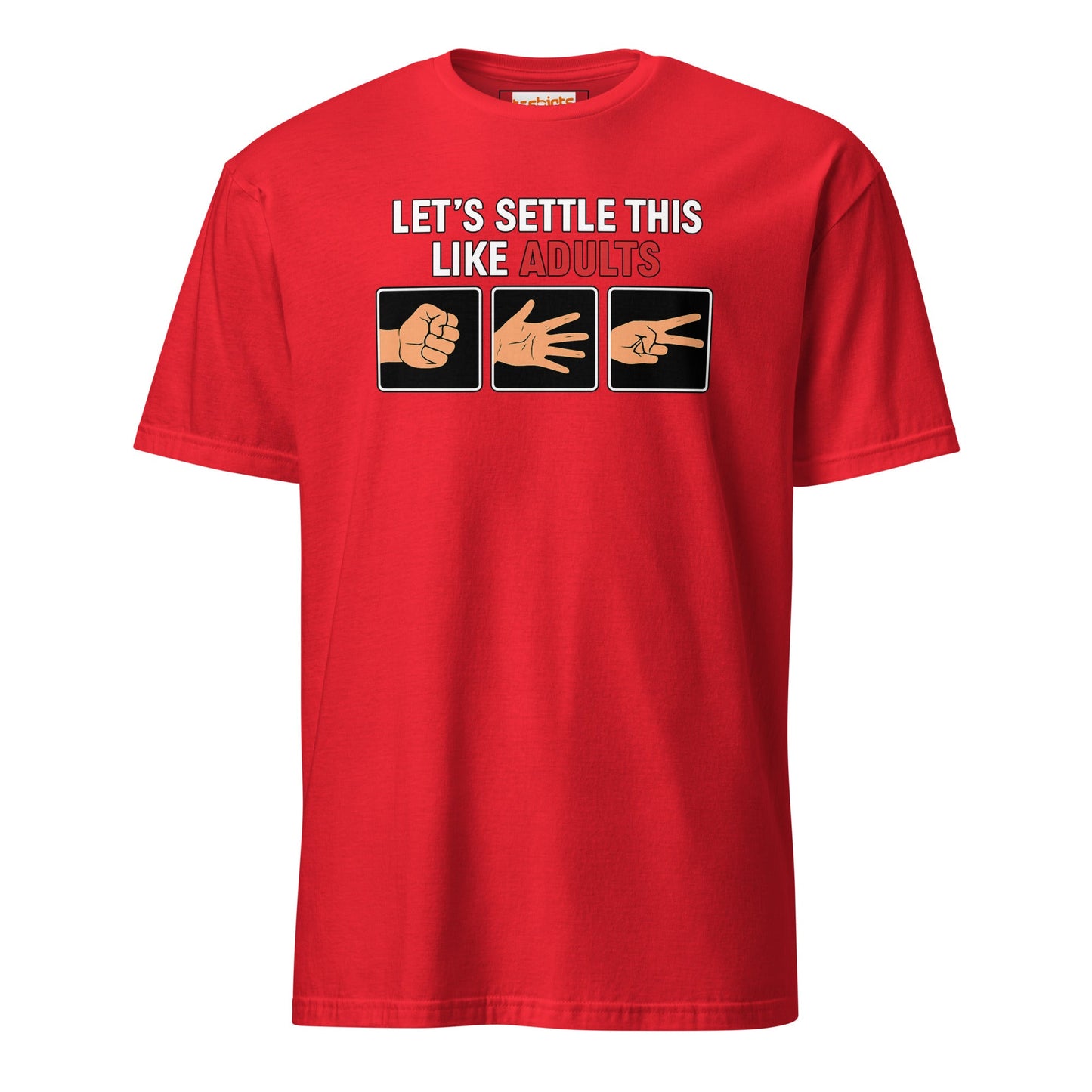 Rock Paper Scissors T-Shirt | Funny Graphic Tee - Red - T-Shirts Online