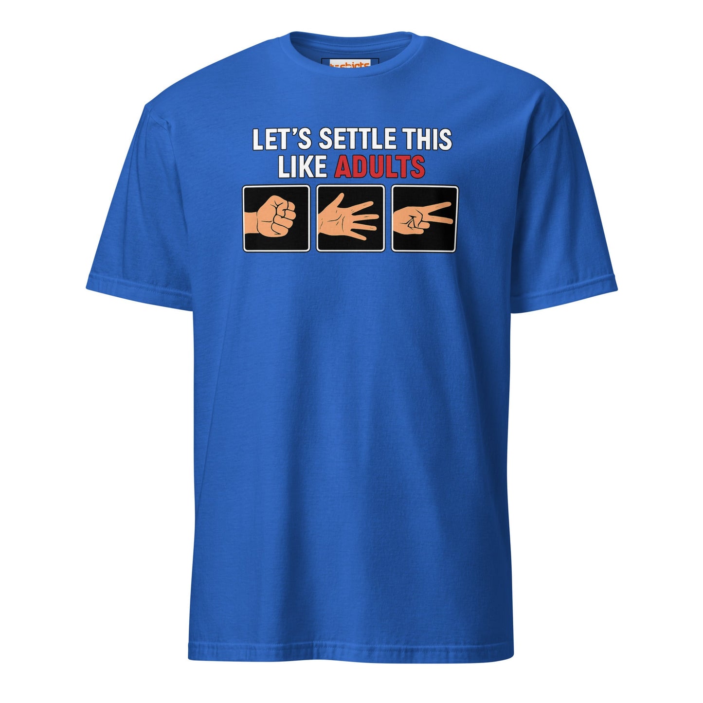 Rock Paper Scissors T-Shirt | Funny Graphic Tee - Royal - T-Shirts Online