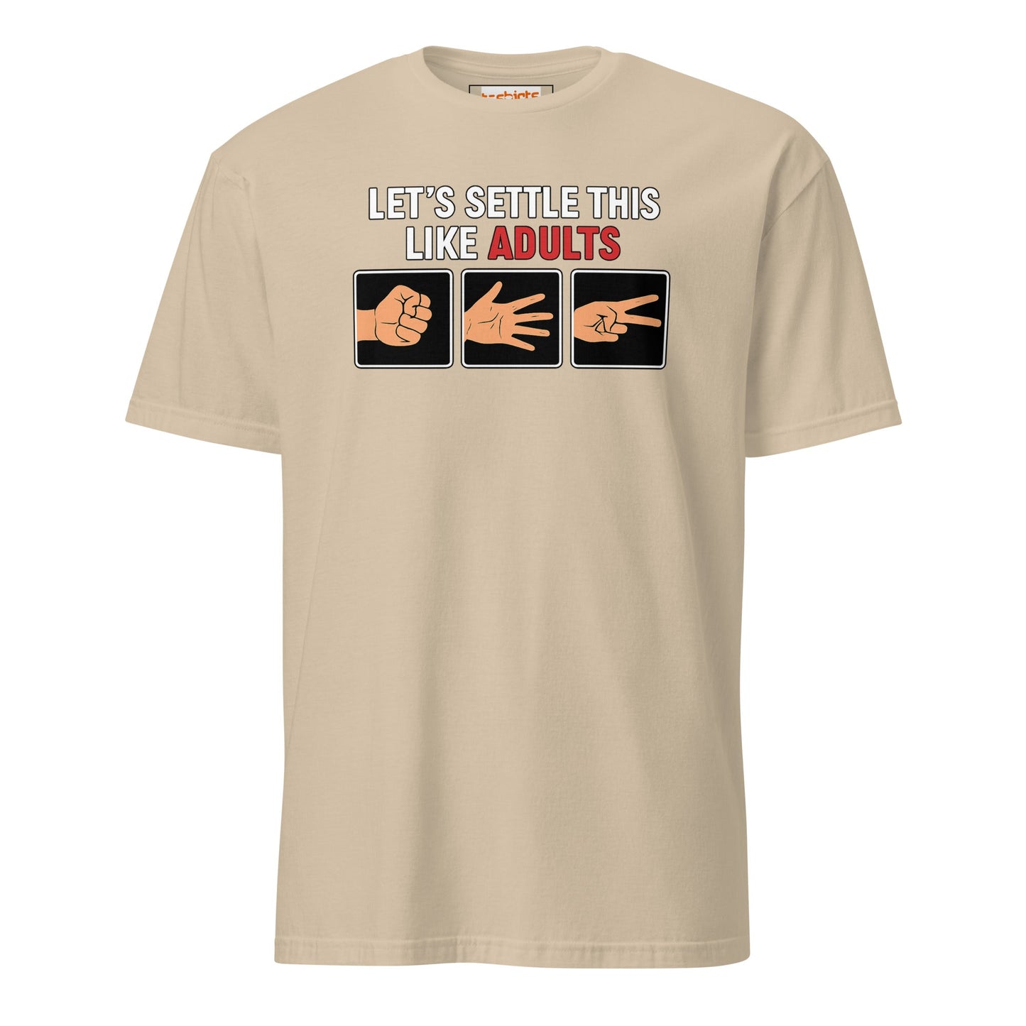Rock Paper Scissors T-Shirt | Funny Graphic Tee - Sand - T-Shirts Online