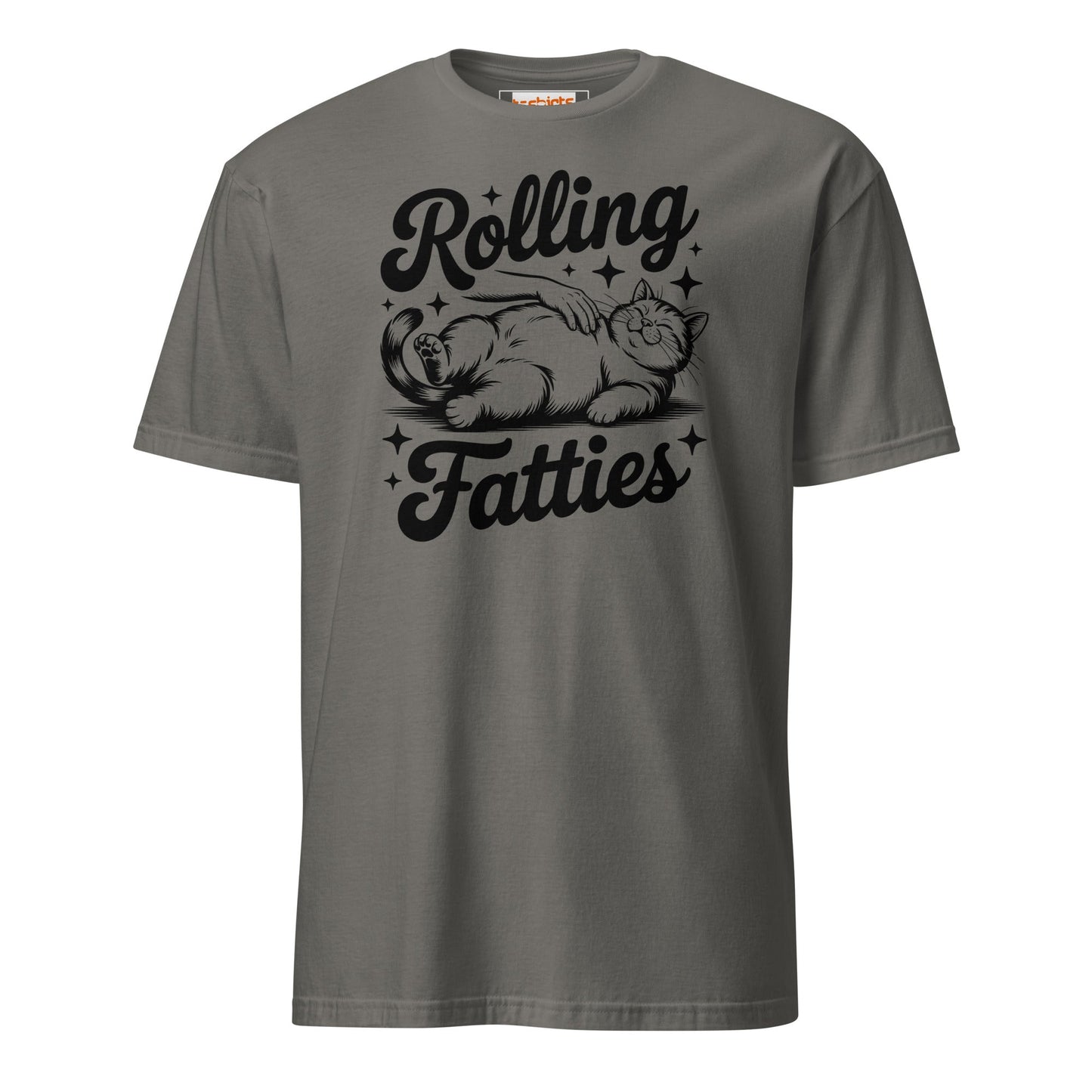 Rolling Fatties T-Shirt | Funny Cat T-Shirt - Charcoal - T-Shirts Online