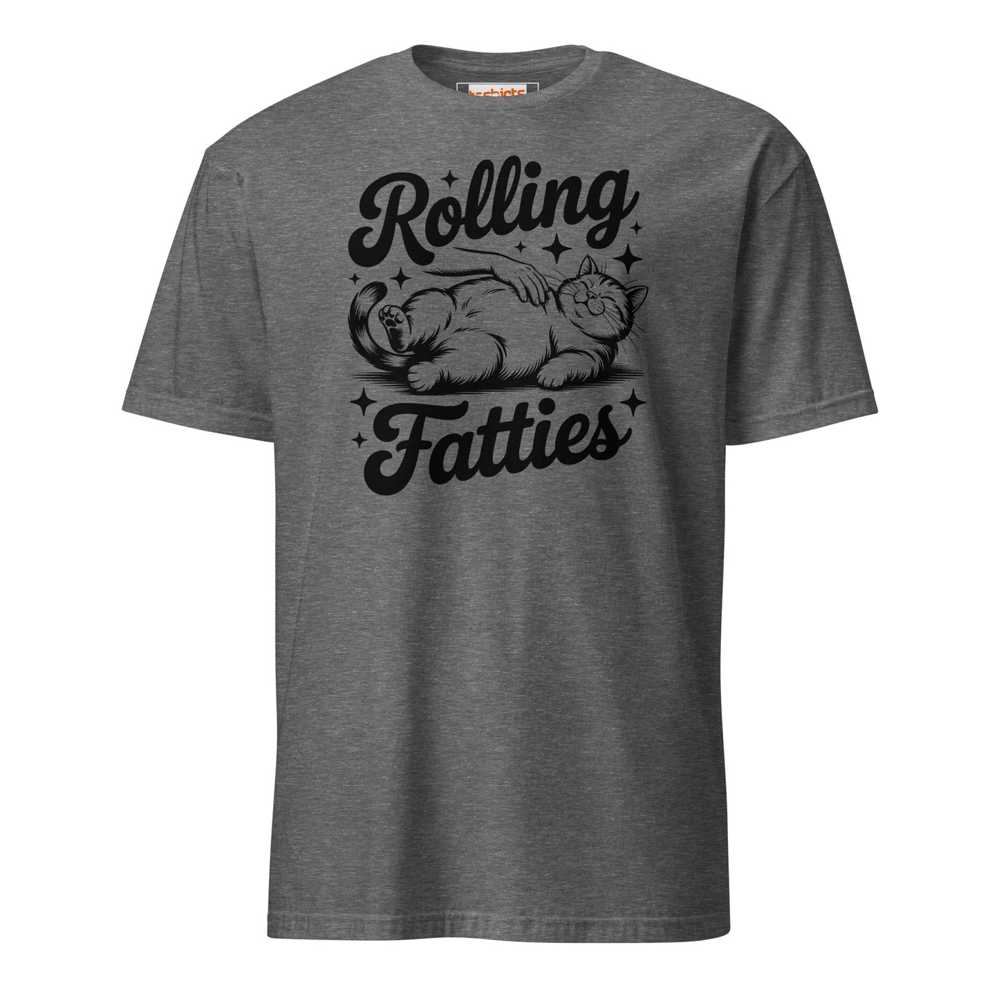 Rolling Fatties T-Shirt | Funny Cat T-Shirt - Graphite Heather - T-Shirts Online