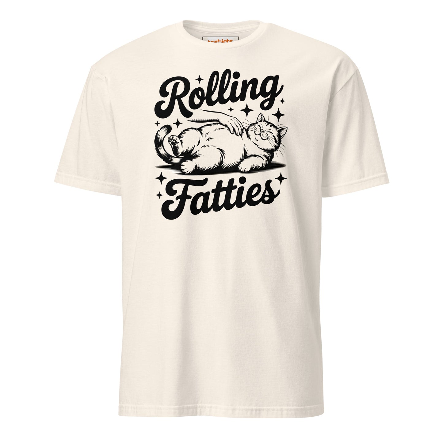 Rolling Fatties T-Shirt | Funny Cat T-Shirt - Natural - T-Shirts Online